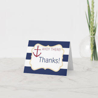 Tarjeta De Agradecimiento Ahoy allí Baby Shower náutico le agradece cardar
