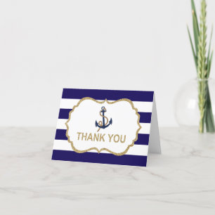 Tarjeta De Agradecimiento Ahoy Bandas Azules de la Marina Náutica