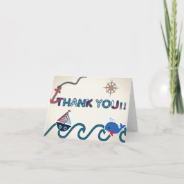 Tarjeta De Agradecimiento Ahoy es un chico náutico