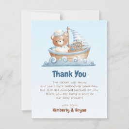 Tarjeta De Agradecimiento Ahoy Es Un Muchacho Baby Shower Gracias Cartas