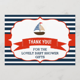 Tarjeta De Agradecimiento ¡Ahóy es un niño! Agradecimientos para Baby Shower