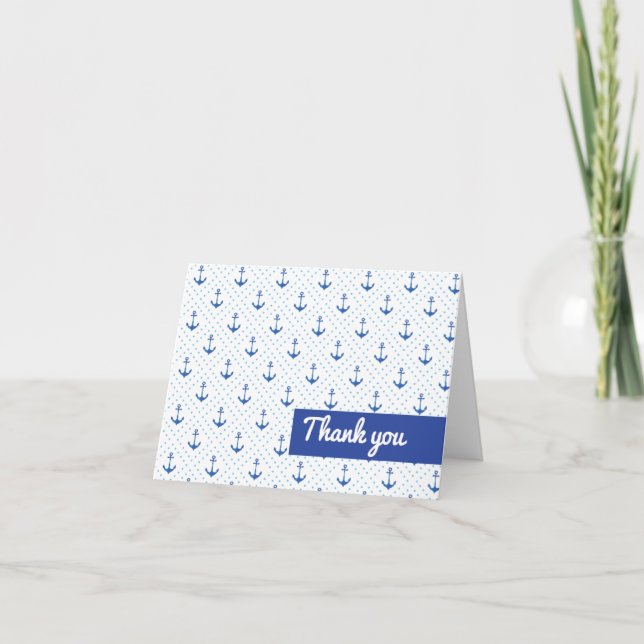 Tarjeta De Agradecimiento Ahoy es un niño Baby Shower Gracias (Anverso)