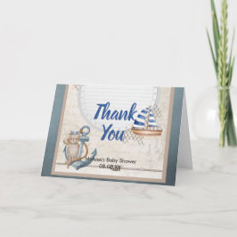 Tarjeta De Agradecimiento Ahoy es un niño foto de tema náutico