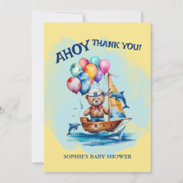 Tarjeta De Agradecimiento Ahoy Es Un Niño Tema Náutico Baby Shower