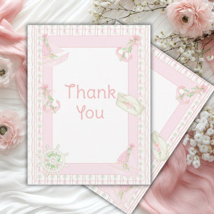 Tarjeta De Agradecimiento Ahoy Es una niña Náutico