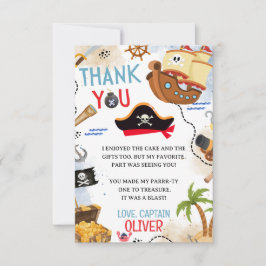 Tarjeta De Agradecimiento Ahoy Matey Pirate Birthday Thank You Card