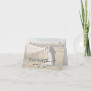 Tarjeta De Agradecimiento Aimee Rustic Script Moderno Boda