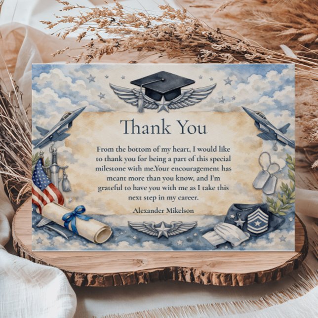 Tarjeta De Agradecimiento Air Force Wings Graduation (Subido por el creador)