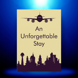 Tarjeta De Agradecimiento Airbnb Host Custom City Stay Flat Greeting Card