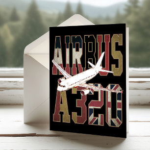 Tarjeta De Agradecimiento Airbus a320 Jetliner. Banderas europeas antiguas