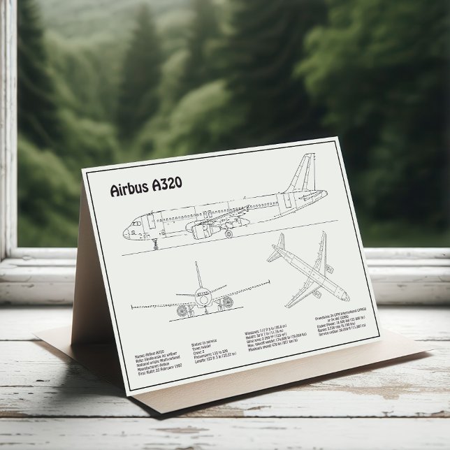 Tarjeta De Agradecimiento Airbus A320 - Planes de dibujo del plano aéreo BD (Subido por el creador)