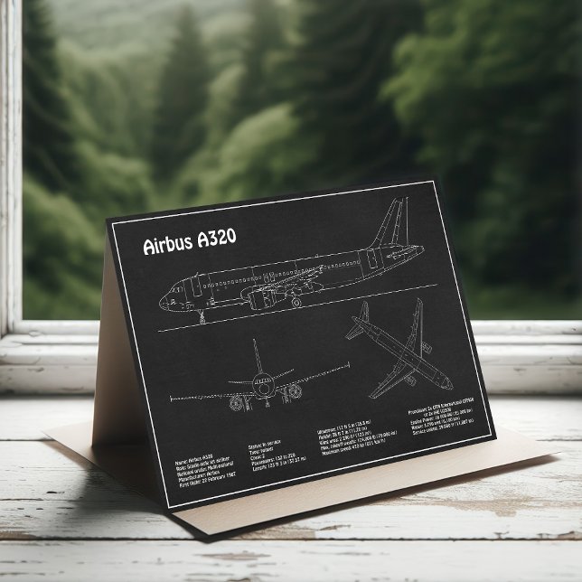 Tarjeta De Agradecimiento Airbus A320 - Planes de dibujo del plano aéreo PD (Subido por el creador)