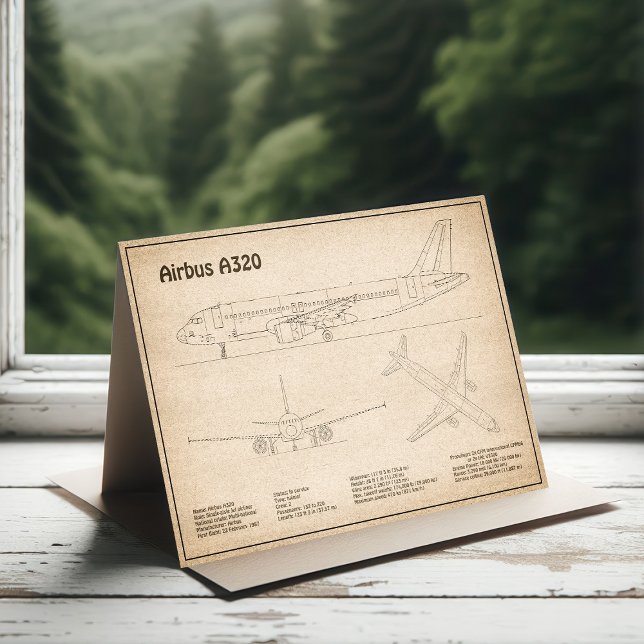 Tarjeta De Agradecimiento Airbus A320 - Planes de dibujo del plano aéreo SD (Subido por el creador)