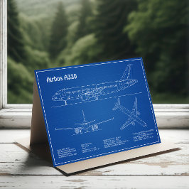 Tarjeta De Agradecimiento Airbus A320 - Planos de Dibujo de Avión Planos AD