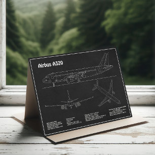 Tarjeta De Agradecimiento Airbus A320 - Planos de Dibujo de Aviones PD