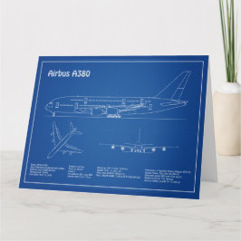 Tarjeta De Agradecimiento Airbus a380 - Dibujo de planos de avión Planos AD