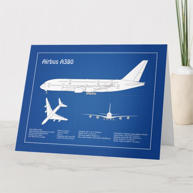 Tarjeta De Agradecimiento Airbus a380 - Planes de Planes de Plano de Plano d (Anverso)