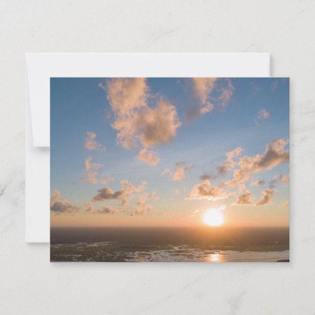 Tarjeta De Agradecimiento Aire Aerial Sunrise Coastal Horizon Blank Back (Anverso)