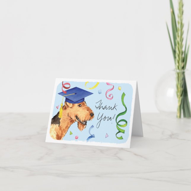 Tarjeta De Agradecimiento Airedale Graduate (Anverso)