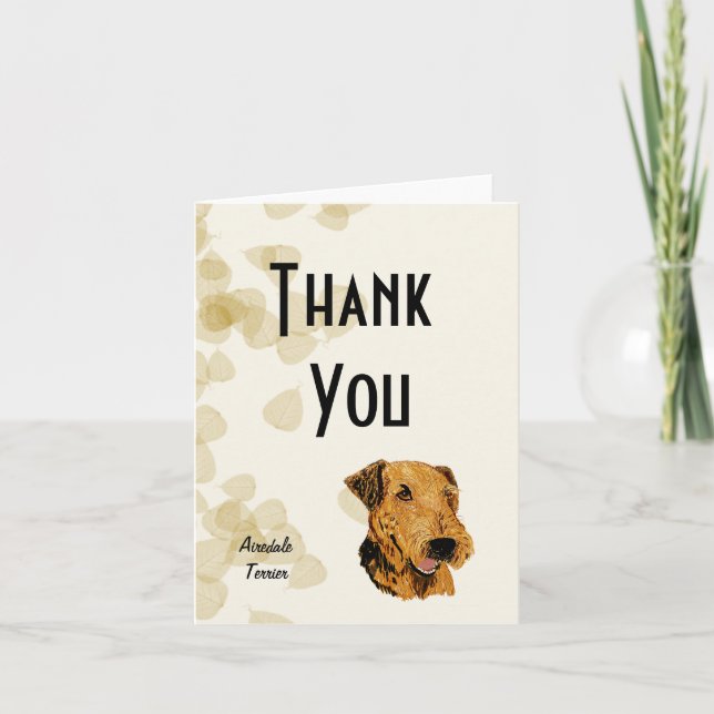 Tarjeta De Agradecimiento Airedale Terrier ~ Tan deja el diseño (Anverso)