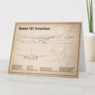 Tarjeta De Agradecimiento Airliner 787 - Planes de dibujo del plano aéreo SD