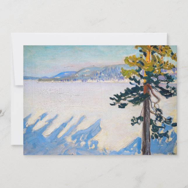 Tarjeta De Agradecimiento Akseli Gallen-Kallela - Lago Ruovesi en invierno (Anverso)