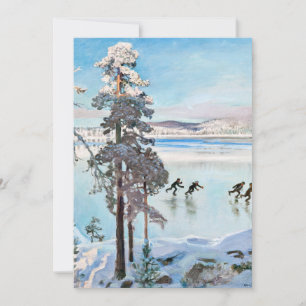 Tarjeta De Agradecimiento Akseli Gallen-Kallela - Patinadores cerca de la co