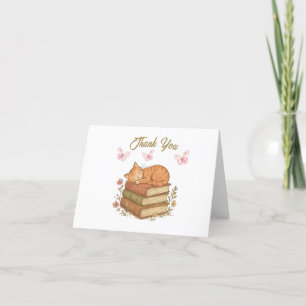 Tarjeta de agradecimiento al acogedor gato en los