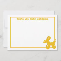 Tarjeta de agradecimiento al animal de los globos