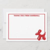 Tarjeta de agradecimiento al animal de los globos