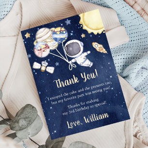 Tarjeta de agradecimiento al astronauta del espaci