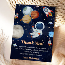 Tarjeta de agradecimiento al astronauta del espaci