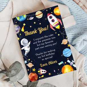 Tarjeta de agradecimiento al astronauta del espaci