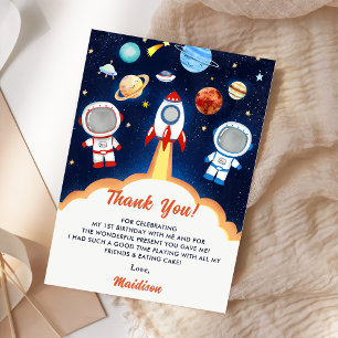 Tarjeta de agradecimiento al astronauta del espaci