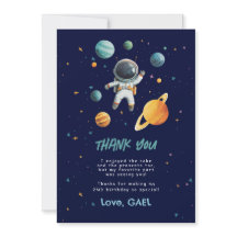 Tarjeta de agradecimiento al astronauta espacial 2