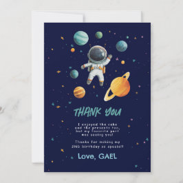 Tarjeta de agradecimiento al astronauta espacial 2