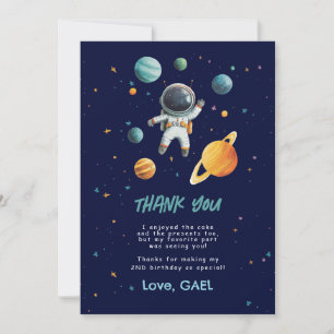 Tarjeta de agradecimiento al astronauta espacial 2