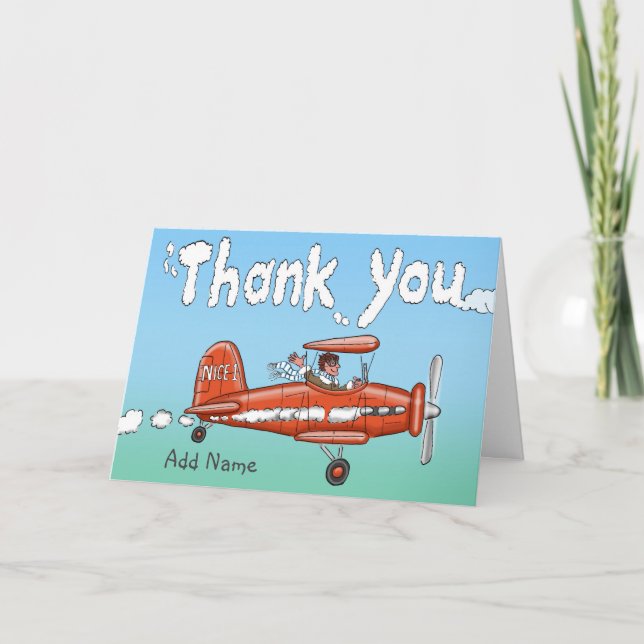 Tarjeta de agradecimiento al avión Bi Flying (Anverso)