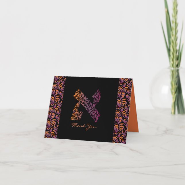 Tarjeta de agradecimiento al bar Aleph Bat Mitzvah (Anverso)