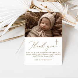 Tarjeta de agradecimiento al bautismo Minimalista