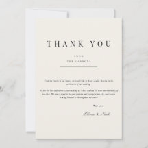 Tarjeta de agradecimiento al beige moderno y elega