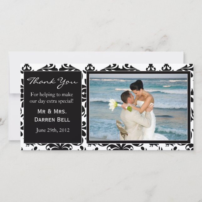 Tarjeta de agradecimiento al boda (Anverso)