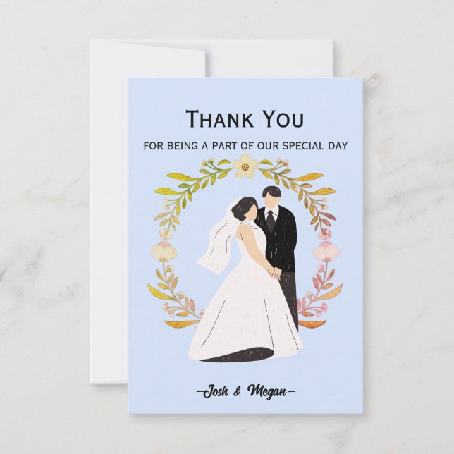 Tarjeta de agradecimiento al boda (Anverso)