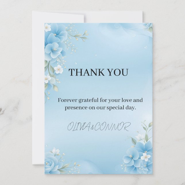 Tarjeta de agradecimiento al boda (Anverso)
