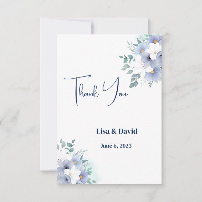 Tarjeta de agradecimiento al boda (Anverso)