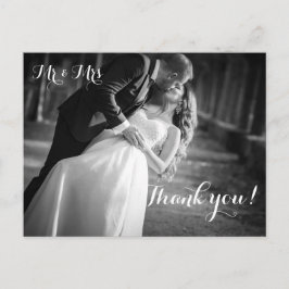 Tarjeta de agradecimiento al boda