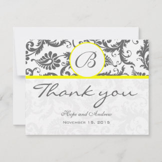 Tarjeta de agradecimiento al Boda amarillo de Dama