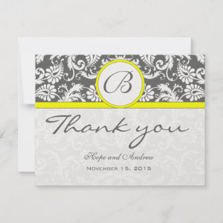 Tarjeta de agradecimiento al Boda amarillo de Dama