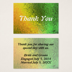 Tarjeta de agradecimiento al Boda amarillo verde d