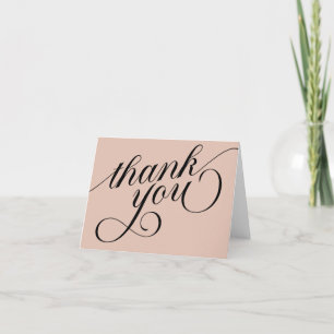 Tarjeta de agradecimiento al Boda beige de caligra